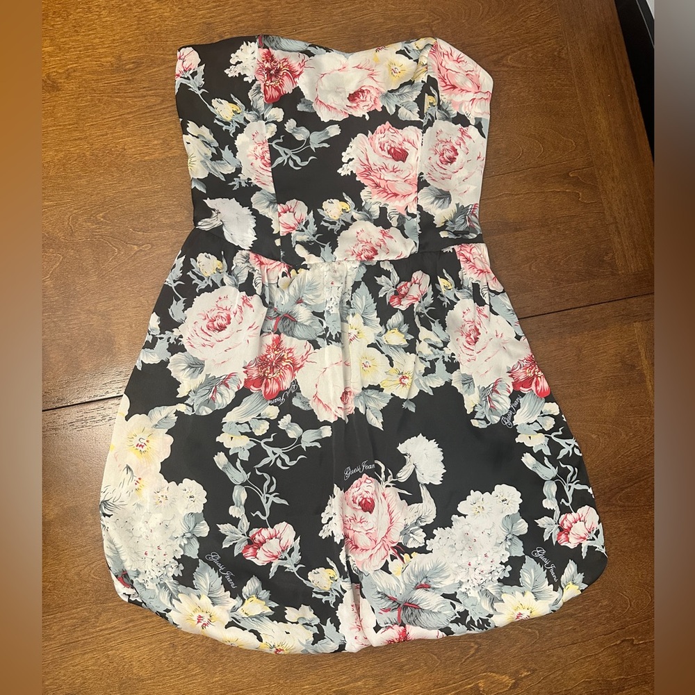 Guess Strapless Bubble Dress with Floral Design